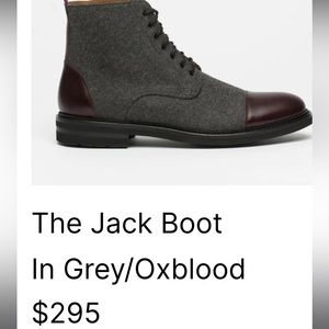 TAFT mens Jack Boots Grey Oxblood leather size 9